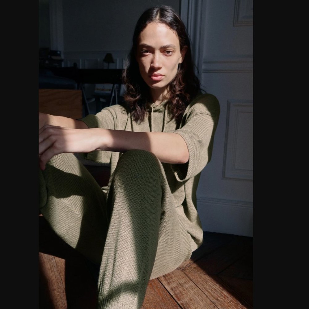 NWT LINEN BLEND KNIT SWEATSHIRT + Joggers S combo